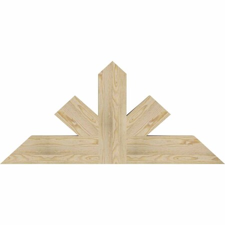 Ekena Millwork Saratoga Rough Sawn Timber Gable Bracket, Douglas Fir, 48"W x 22"H x 4"D x 6"F, 11/12 Pitch GBW048X22X0406SAR00RDF